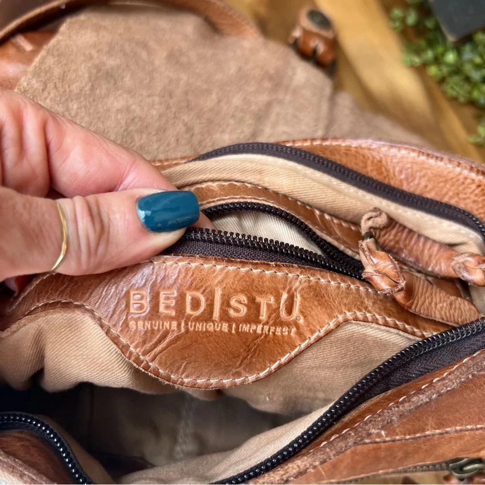 NWT Bed Stu Jack Leather Crossbody Bag Tan Rustic Retail $245